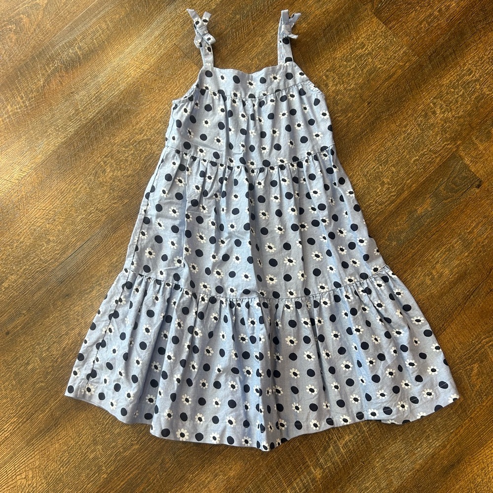 Hanna Andersson Blue and Black Polka Dot Dress 130